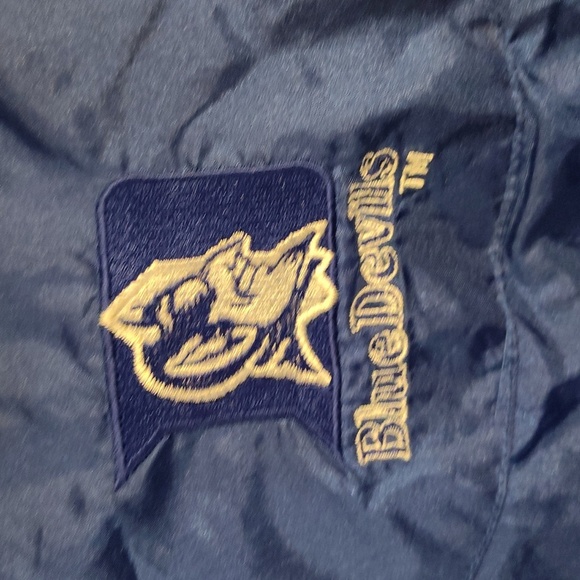 Vtg Fan Gear Blue Duke University Windbreaker Sz L - Picture 5 of 7